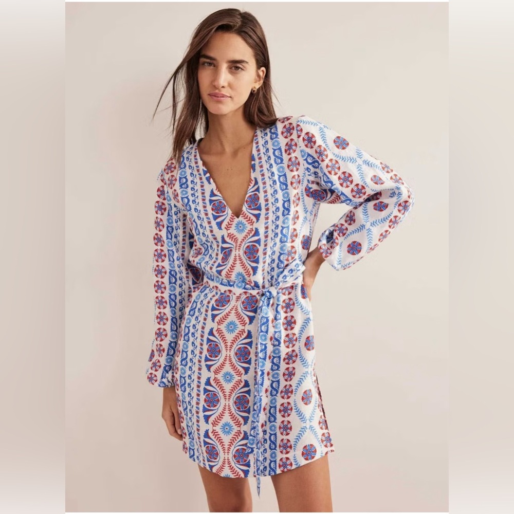 #578 Boden Kaftan Patterned Dress size 8